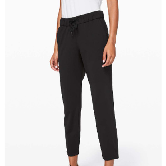 Lululemon Black On The Fly Drawstring Crop Pants 6 - Picture 1 of 8